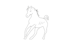 Running Horse Outline