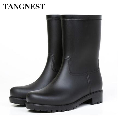 Blue/Black mid-calf wellies